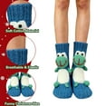 thumbnail image 4 of CYBIBO 3D Knit Animal Socks, Cute Animal-Themed Soft Handmade Crochet Socks for Women Men, Warm Cotton Cozy Warm Floor Socks for Winter Indoor, Funny Gift Socks, Blue Dinosaur, 4 of 5