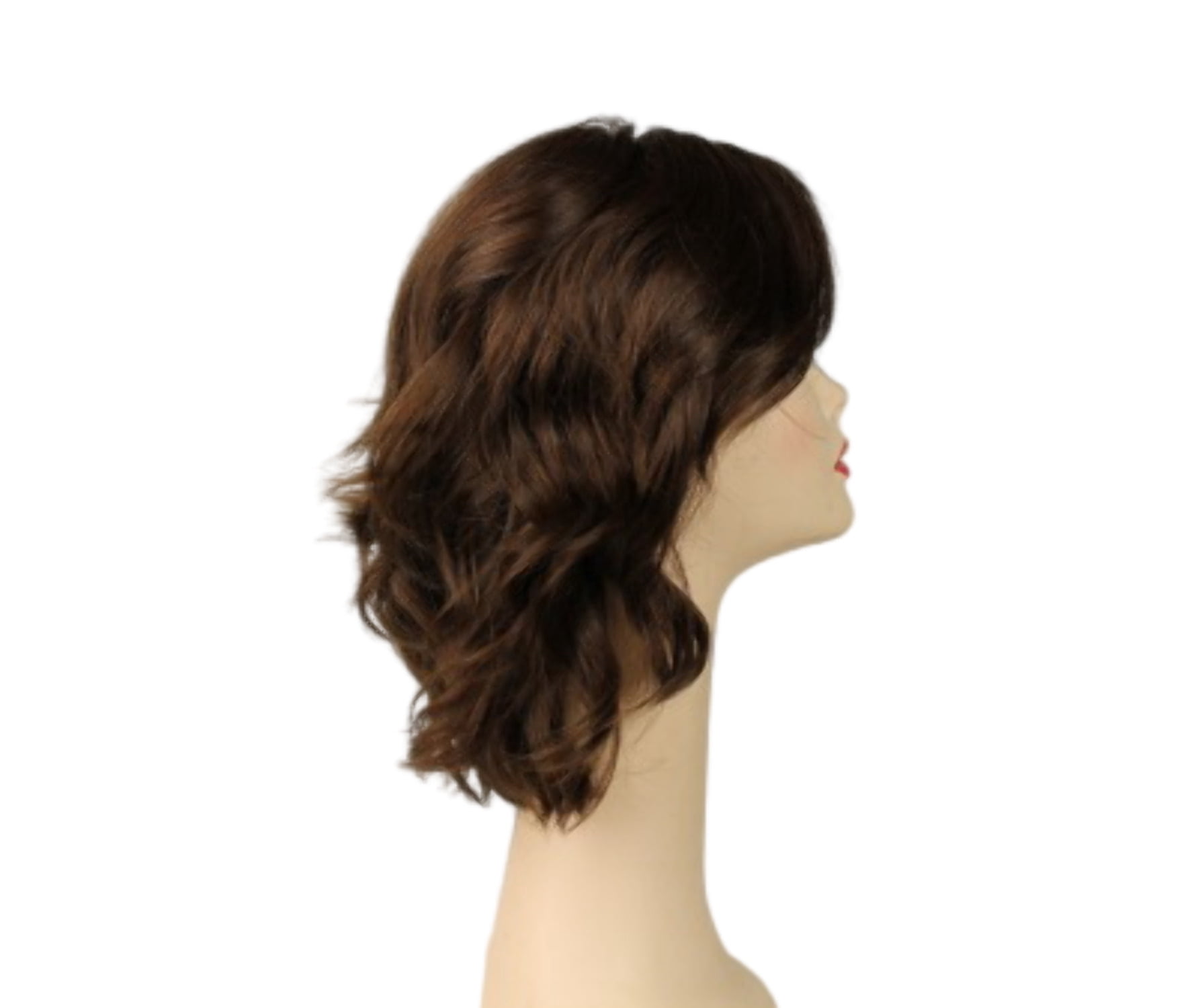 European Human Hair Freeda Wig Regina Brown Multi-Directional Skin Top Size M
