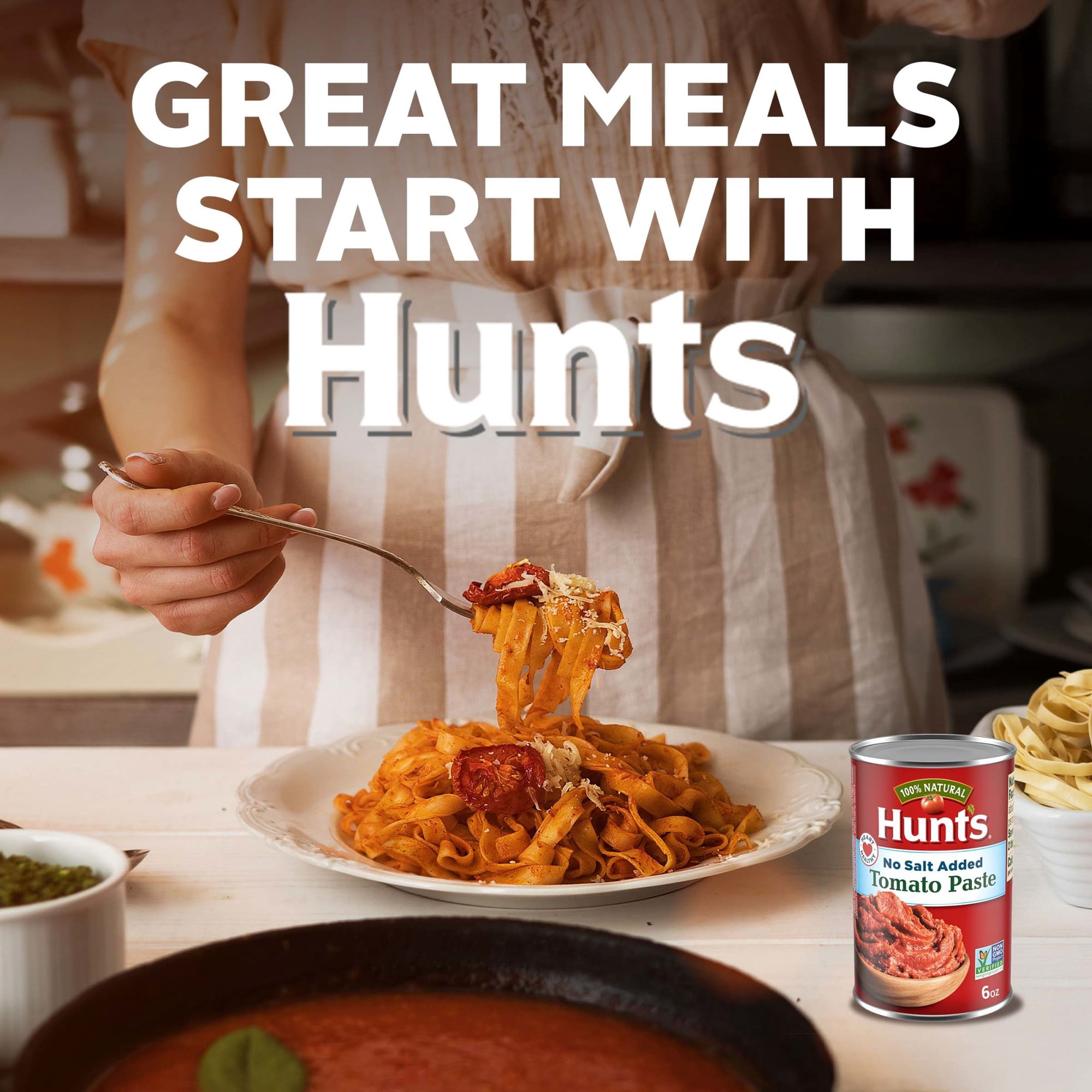 (12 pack) Hunt’s No Salt Added Tomato Paste, Perfect for Chili & Soups, 6 oz. Can
