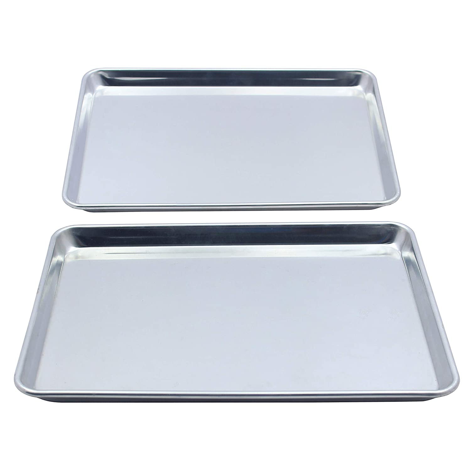 Checkered Chef Stainless Steel Quarter Sheet Pan Twin Pack 2 Small Baking Sheets 9 Â½ x 13