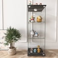 thumbnail image 5 of Modern Glass Display Cabinet with LED lights, Quick-assembly Antique Cabinet, Tempered Glass Bookshelf, Suitable for Living Room and Bedrooms, 5 of 13