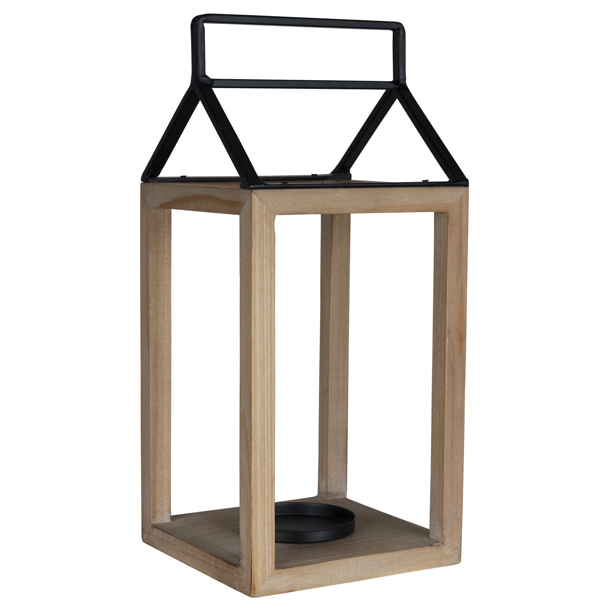 Open House Wood and Metal Lantern Candle Holder