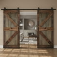 thumbnail image 5 of Coast Sequoia Inc Coast Sequoia 72in x 84in K Series Multi-Color Pine Wood Double Sliding Barn Door With Hardware Kit Aged Barrel/Dark Walnut, 5 of 5