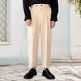 thumbnail image 2 of Gyexs Chino Pants for Men Classic Fit Dress Business Work Casual Travel Slacks Comfortable Lightweight Cargo Work Hiking Pants Men's Fashion Beige, Szie L, 2 of 4