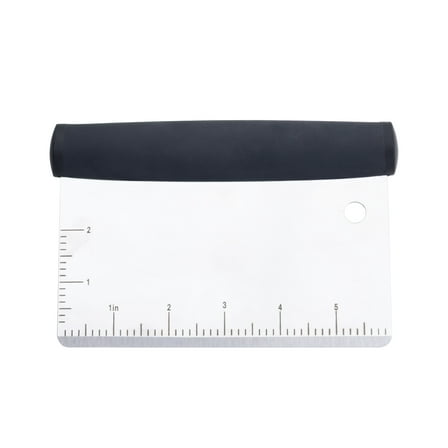 Mainstays Stainless Steel Kitchen Bench Scraper with Soft Grip Handle – 1-Piece Dough Cutter
