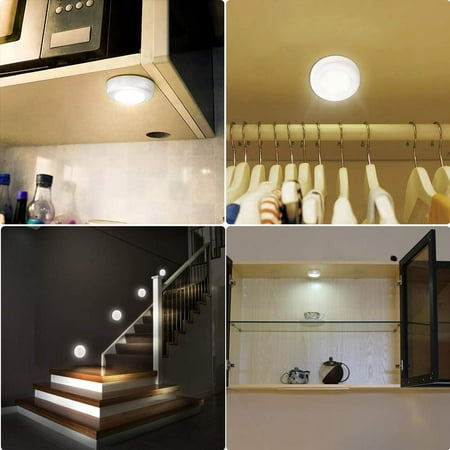 

3 Pieces Motion Sensor Lights Battery-Powered LED Night Lights Stick-Anywhere Closet Lights Stair Lights Wall Lights for Hallway Bathroom Bedroom Kitchen etc.