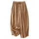 thumbnail image 1 of Pantalones anchos con cintura elástica para mujer, para primavera/verano - Pantalones cortos informales con cordones, 1 of 7