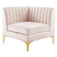 thumbnail image 5 of Tufted Loveseat Sofa, Velvet, Pink, Modern Contemporary Urban Design, Living Lounge Room Hotel Lobby Hospitality, 5 of 7
