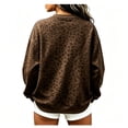 thumbnail image 4 of Women's Leopard Print Sweatshirt, Crewneck Long Sleeve Pullover Pullover for Casual Daily Wear & Outing, Coffee, M, 4 of 4