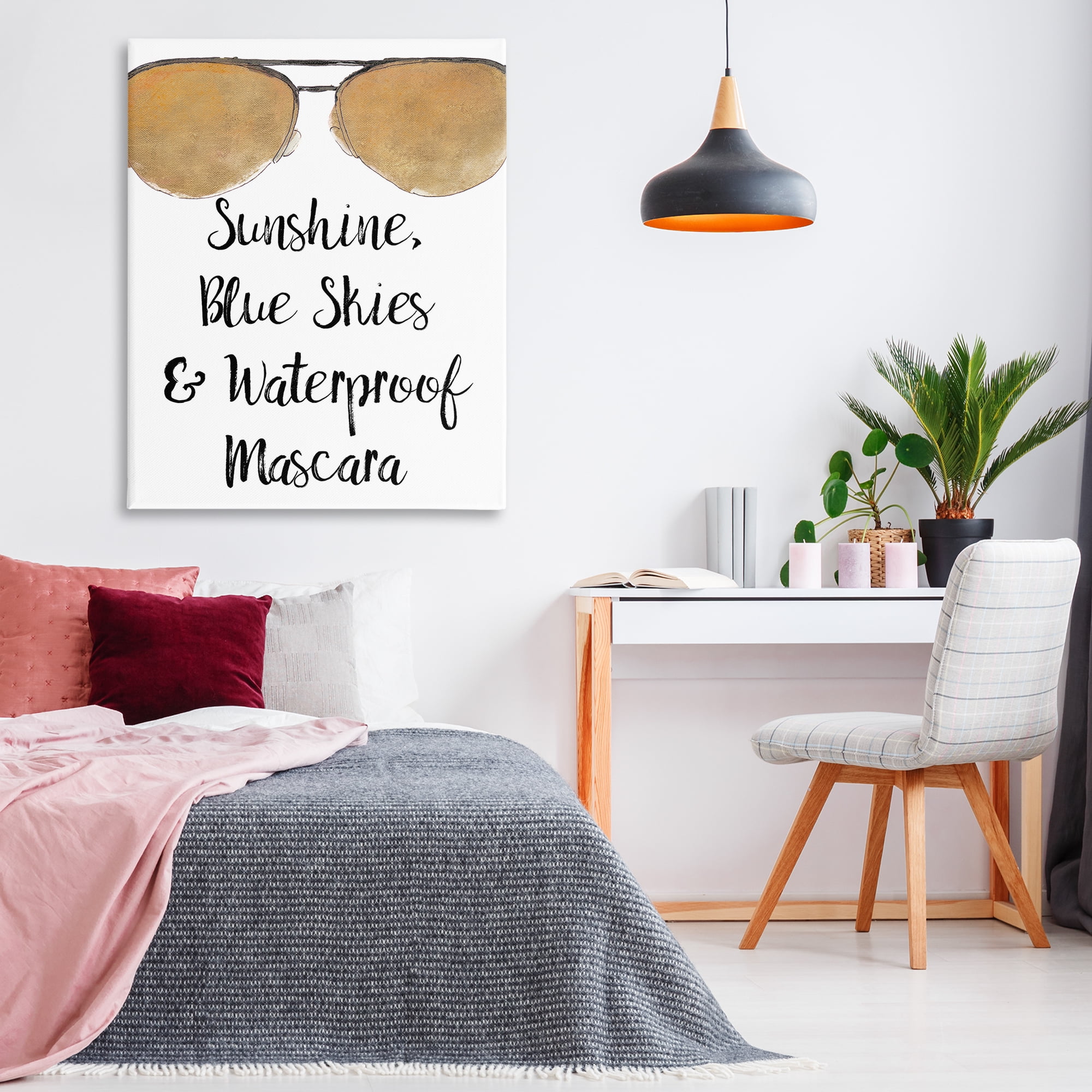 Stupell Industries Fun Mascara Phrase Beauty & Fashion Painting Gallery Wrapped Canvas Art Print Wall Art, 36 x 48