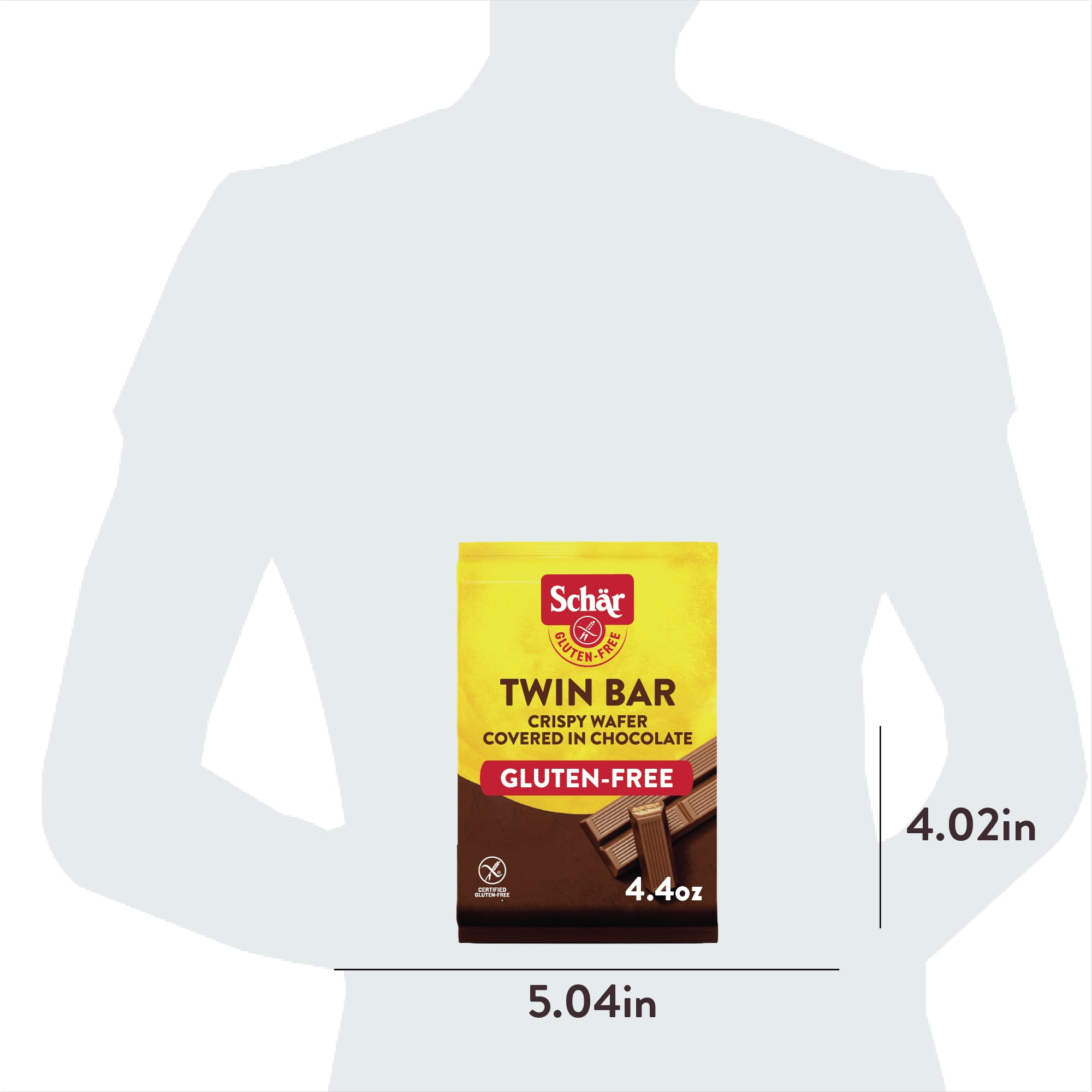 (3 pack) Schar Gluten Free Twin Bar, Chocolate Covered Crispy Wafer Bar, Paper Pouch, 0.8 oz, 3 Count