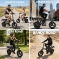 thumbnail image 4 of Folding Electric Bike, Peak 750W Motor 24MPH, 48V 20Ah Removable Battery 31Miles Ebike, 14" Lightweight Adults Electric Bicycles for Men/Women/Teens, City E-Bike, Full Suspension, 4 of 9