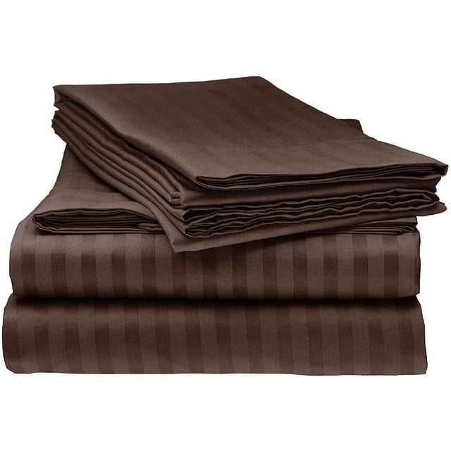 400 Thread Count 100% Egyptian Cotton Sleeper Sofa Bed Sheet Set Stripe with 4 -PCS Fitted Straps