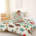 thumbnail image 4 of Catabedysis Cartoon Camping Full Size Comforter Sets,Wildlife Camper Print Bedding Comforter Set For Boys,Multicolor,Colorful Stars Reversible,3pcs,1 Comforter and 2 Pillowcases, 4 of 7