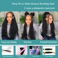 thumbnail image 3 of Human Braiding Hair for Boho Braids Deep Water Wave Bulk Human Hair 110g 16 Inch Curly Hair for Boho Braids Extensions No Weft 12A Wet and Wavy Human Hair Braiding Hair, 3 of 8