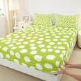 thumbnail image 3 of Feelyou Modern Lime Polkadots Queen Sheet Sets, Chic Fashion Abstract Flat Sheet, Teens Kids Adult Women Queen Fitted Sheet, Luxury Bedroom Decor, 4-Piece, 3 of 7