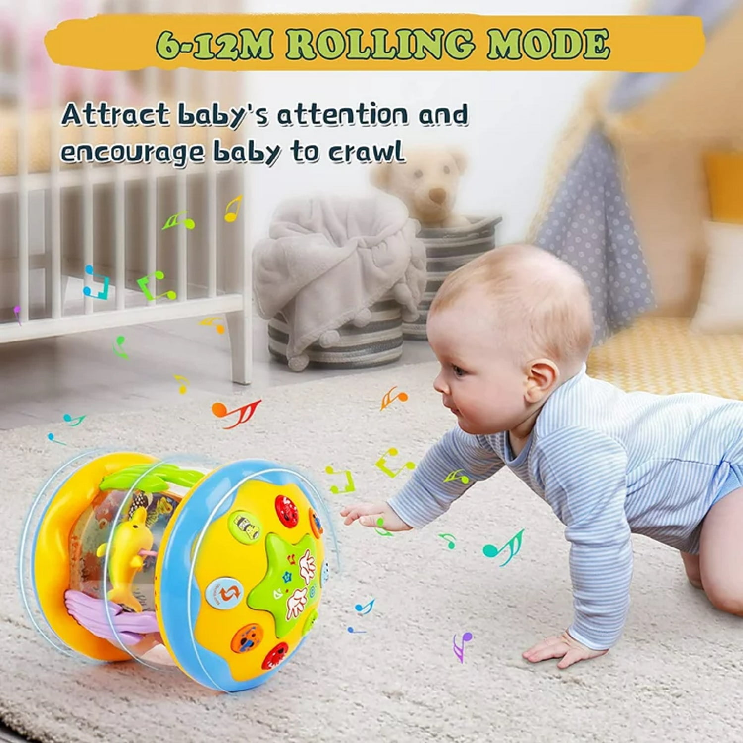 Adakot Musical Baby Toys 6-24 Months With Ocean Projector Lights ...