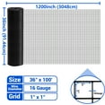 thumbnail image 2 of 16GA Hardware Cloth Welded Black PVC Coated Wire Mesh Galvanized Square Chicken Wire Fence 1in 36in(H) x 100ft(L), 2 of 9