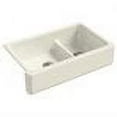 thumbnail image 2 of Kohler  Whitehaven Smart Divide Undermount Double-Bowl Farmhouse Kitchen Sink with Tall Apron, Biscuit - Large & Medium, 2 of 2
