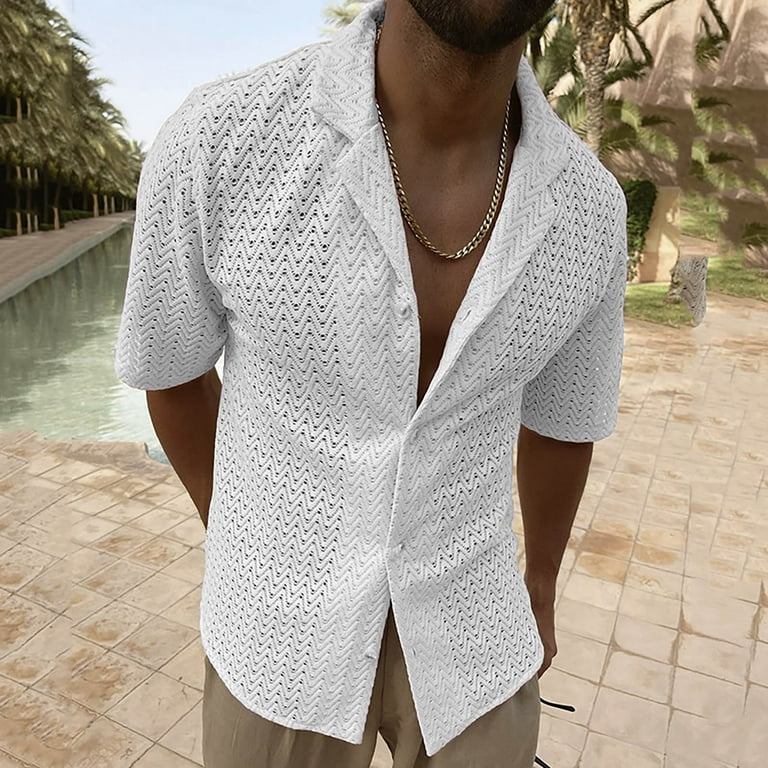 Men's White Button Down & Dress Shirts