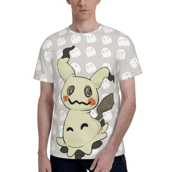 Mimikyu Men's T-Shirt Graphic Print Crew Neck Unisex Short Sleeve Hip Hop Adults Tees Top Streetwear
