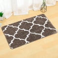 thumbnail image 4 of Fmbmuo Flat Pile Bathroom Rugs Non-Slip Backing Modern Rectangle Bath Mat 16x24in Polyester Brown, 4 of 5