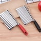 thumbnail image 1 of Cuchillo con filo ondulado para patatas, picador de acero inoxidable, cuchillo basculante para ensalada, cortador de patatas, cortador para freír francés, 2 uds., 1 of 5