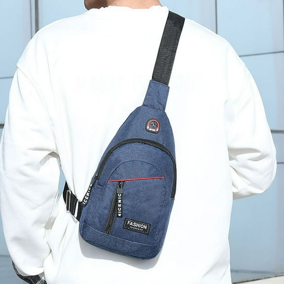 Vfedsrsge Blue Sling Bags for Women, Men,Small Shoulder Sling Bags Fanny Pack,Gifts Under 10 Dollars,Chest Bags with Compartments for Daily Activities, Travel, Sport