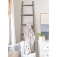 thumbnail image 4 of Screen Gems 6 Step 6 ft Blanket Rack Decorative Wooden Ladder Grey, 4 of 5