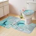 thumbnail image 2 of Aqua Marble Bath Mat 3 Piece Bathroom Rug Set, Modern Abstract Gradient Water Fluid Art Non Slip Bath Rug Contour Mat and Toilet Lid Cover, Absorbent Shower Mats Soft Bath Rugs and Mats Sets, 2 of 8