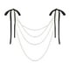 thumbnail image 1 of Decoración para respaldo de silla de boda, lazo de cinta, decoración para pasillo de boda con perla Negro, 1 of 8