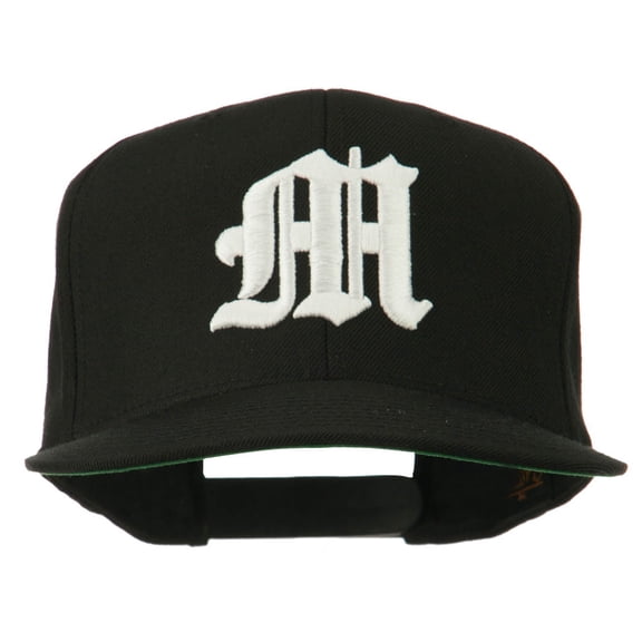Old English 3D M Embroidered Cap - Black OSFM
