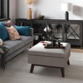 thumbnail image 2 of Owen 34" W Rectangle Coffee Table Storage Ottoman in Cloud Gray Polyester Fabric, 2 of 6