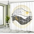 thumbnail image 5 of Ambesonne Magic Moon Shower Curtain, Moon and Sun Hands Art, 69"Wx84"L, Mustard and Taupe Grey, 5 of 5
