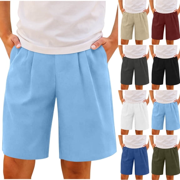 Loopsun Boys 5-15 Years Solid Half Pants Elastic Waist Pocket Summer Casual Loose Sport Trousers