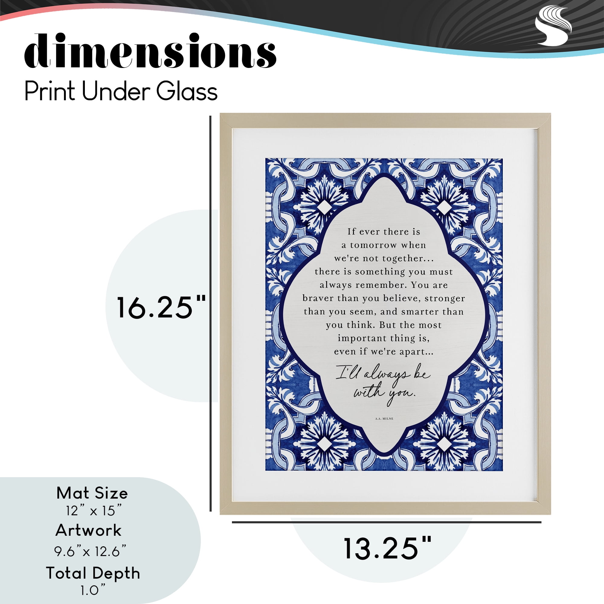 Always Be With You Inspiration Birch Framed Print Under Glass, design by Lettered and Lined