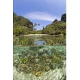 thumbnail image 2 of Shimlock, Jones 13x18 White Modern Wood Framed Museum Art Print Titled - Indonesia, Misool Island Split view of an island, 2 of 4