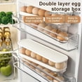 thumbnail image 3 of Double Layer Slide-Type Egg Storage Box Large Capacity Stable Egg Storage Box for Countertop Fridges, 3 of 5