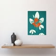 thumbnail image 2 of Abstract Snowdrops Red Flowers on Teal Retro Mid Century Style Unframed Wall Art Print Poster Home Decor Premium, 2 of 4