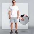 thumbnail image 2 of HKYNLAG Men's Athletic Running Shorts Quick Dry with Zipper Pockets Ice Silk Workout Gym Long Shorts with Zipper Pockets Gray 3XL, 2 of 5