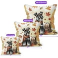 thumbnail image 4 of Welcome Fall Schnauzer Enjoys School Time Autumn Fall Leaves Pillow Cushion Double Sided Miniature Schnauzer Dog Lover Throw Pillow - 02013, 4 of 4