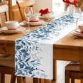 thumbnail image 5 of Blue Leaves Table Runner 90 Inches, Summer Botanical Bed Runner Dresser Scarves Tabletop for Indoor Outdoor Parties/Ceremony/Banquet, 13" x 90", 5 of 8