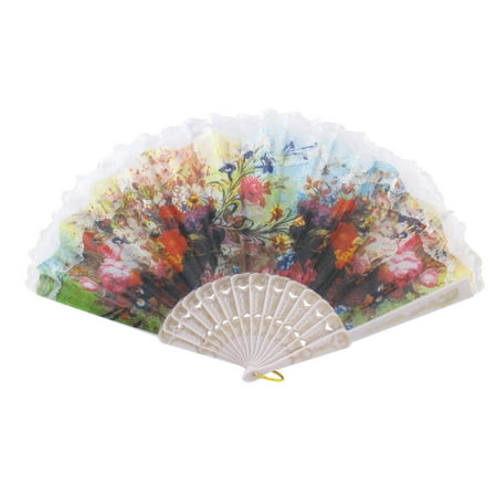 Dance Party Wedding Lace Rim Spanish Style Hand Fan Decorative
