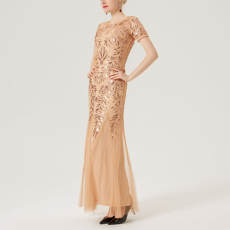 renaissance fairy dresses Women's Liano A-line Embroidered Mesh Maxi Dress S/M/L/Customize Champagne  MEAN BLVD main image 0