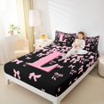 thumbnail image 4 of jejeloiu Personalized Letter L Full Size Sheets,Monogrammed Theme Bed Sheets,Ribbon Bow Knot Sheet Sets,Ultra Soft Bedroom Decor,4 Pieces, 4 of 7