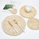 thumbnail image 2 of Paquete de 3 manteles individuales tejidos, manteles individuales de cáscara de maíz natural, manteles redondos trenzados de paja, cargadores para platos de cena, manteles individuales de pa, 2 of 5