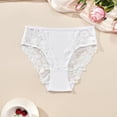thumbnail image 2 of Womens High Waist Panties, Soft Lace Underwear with Stretchy Fabric, Comfortable Everyday Briefs, White, 1-Pack,Size L, 2 of 9