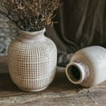 thumbnail image 3 of Rustic Reach 6.3” Handmade Textured White Porcelain Ceramic Jar Vase, 3 of 11