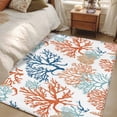 thumbnail image 5 of Summer Ocean Area&nbsp;Rug 2.7x5ft Teal Orange Blue Coral Coastal Nautical Non-Slip&nbsp;Washable Square&nbsp;Rugs Soft Felt Indoor Floor Mat for Bedroom Kitchen Living Room Bathroom, 5 of 9
