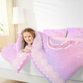 thumbnail image 4 of Manfei Kawaii Bow Bowknot Full Size Comforter Sets,Pink Sequin Print Bedding Comforter Set,First Letter S Bedding Sets For Girls,Super Cozy Room Decor Reversible,3pcs, 4 of 8